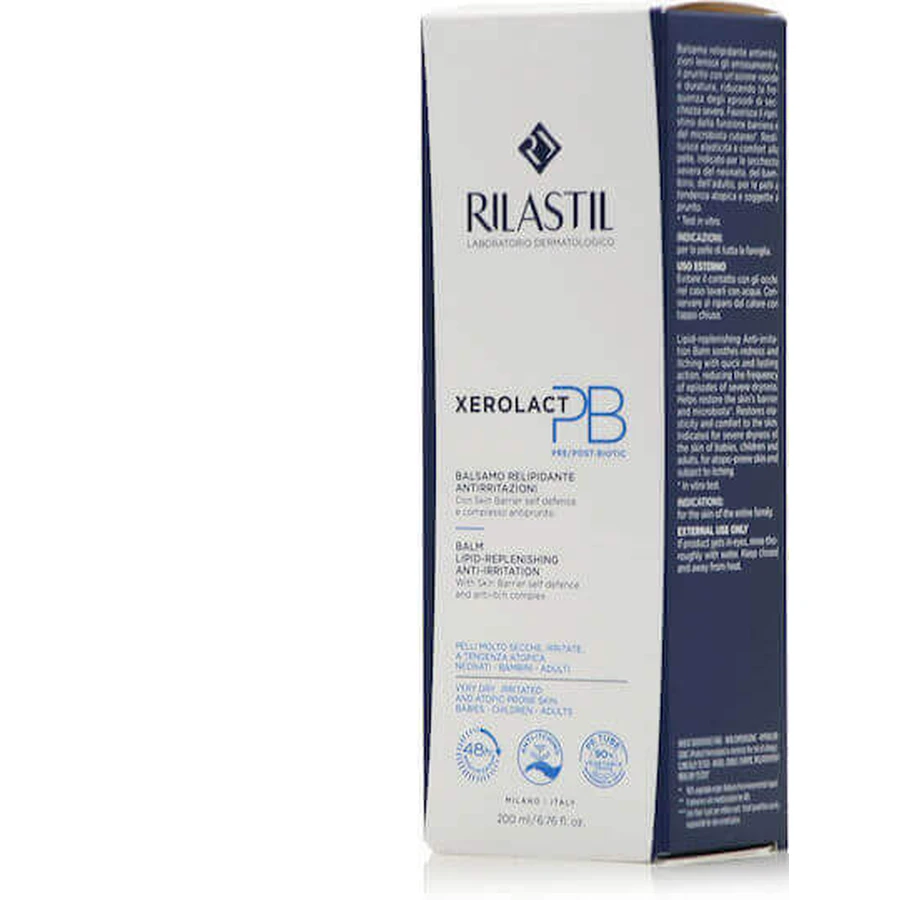 Rilastil Xerolact Pb Balm Зволожуючий бальзам для тіла для атопічної шкіри 200мл: ціни та характеристики