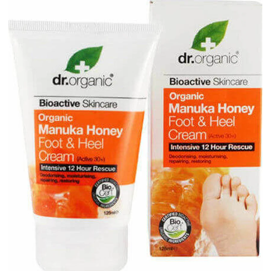 Dr.Organic Manuka Медовий зволожуючий крем від кісточок, мозолів і тріщин на п'ятах 125 мл: ціни та характеристики