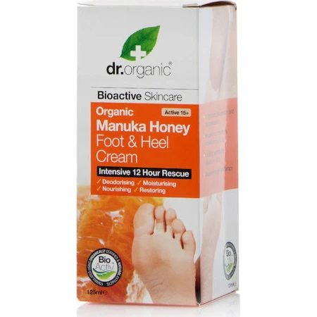 Dr.Organic Manuka Медовий зволожуючий крем від кісточок, мозолів і тріщин на п'ятах 125 мл: ціни та характеристики