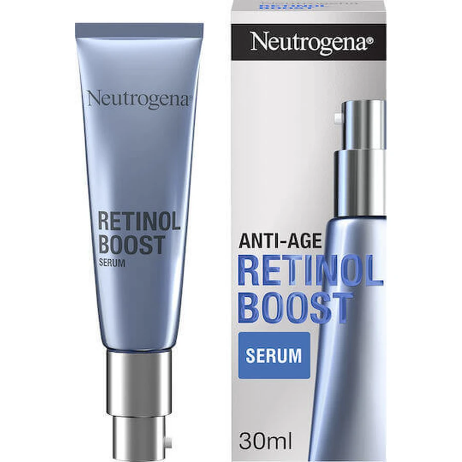 Зволожуюча та омолоджуюча сироватка для обличчя Neutrogena Retinol Boost з ретинолом та гіалуроновою кислотою для сяйва та тонусу 30 мл: ціни та характеристики