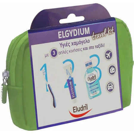 Elgydium Eludril Travel Kit Зубна паста 50 мл, зубна щітка та ополіскувач для порожнини рота: ціни та характеристики