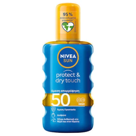 Nivea Protect & Dry Touch Водостійкий сонцезахисний лосьйон для тіла SPF50 Спрей 200 мл: ціни та характеристики