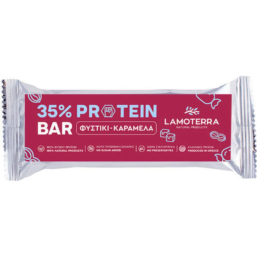 Lamoterra 35% протеин и арахисовая карамель 60гр: цены и характеристики