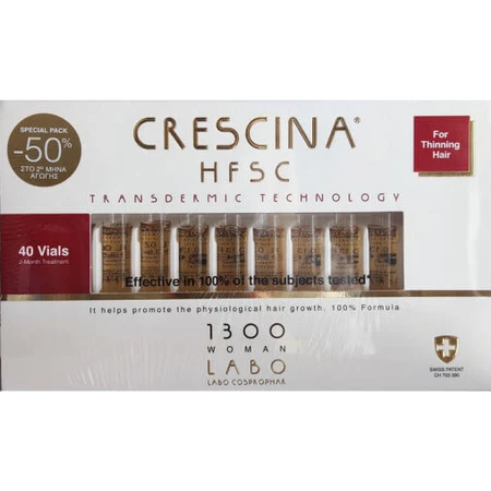 Labo Crescina Transdermic HFSC 1300 Hair ампула від випадіння волосся для жінок 40х3,5мл: ціни та характеристики