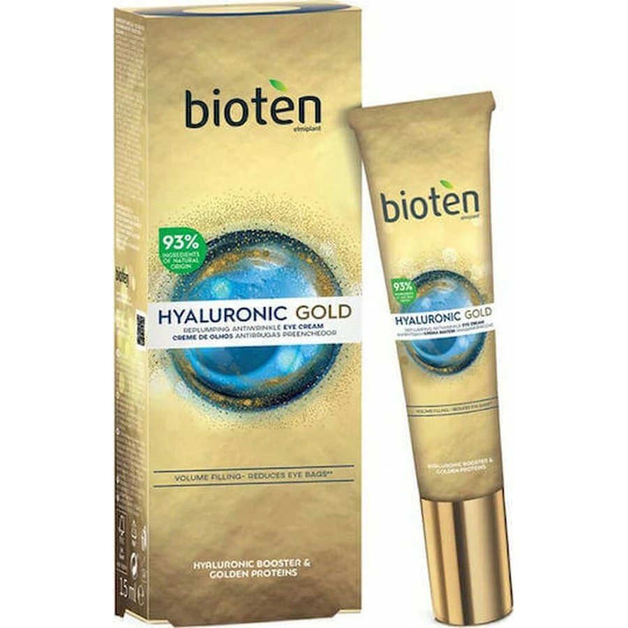 Bioten Hyaluronic Gold Увлажняющий и антивозрастной крем для век с гиалуроновой кислотой 15 мл: цены и характеристики