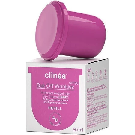 Clinea Bak Bak Off Wrinkles Light Light Refill Антивозрастной дневной крем для лица SPF20 с пантенолом и пептидами 50 мл: цены и характеристики