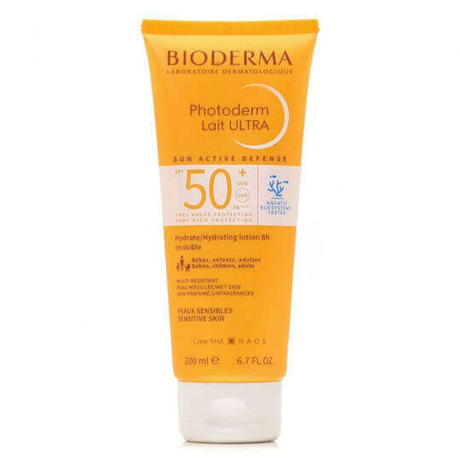 Bioderma Photoderm Lait Lait Ультраводостойкий солнцезащитный крем для лица и тела SPF50 200 мл: цены и характеристики