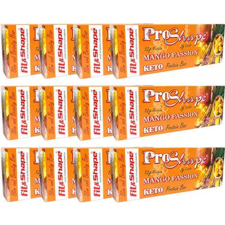 Кето-батончики Fit & Shape Proshape с 30% протеина и вкусом страстного манго 36x40 гр.: цены и характеристики