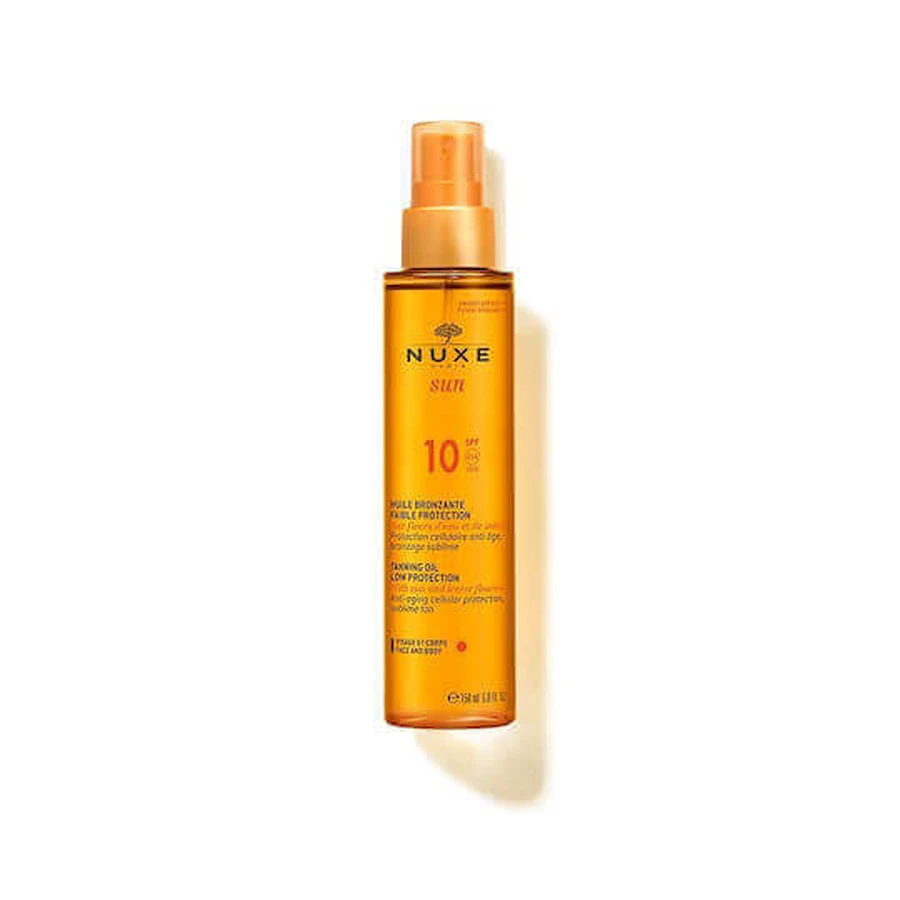 Nuxe Tanning Oil Водостійка сонцезахисна олія для обличчя та тіла SPF10 Спрей 150 мл: ціни та характеристики
