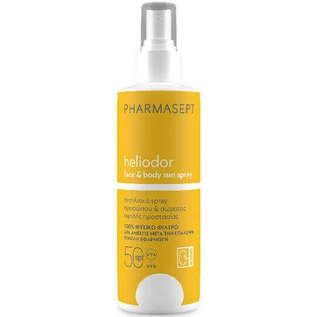 Pharmasept Геліодор Геліодор Лосьйон для обличчя та тіла проти сонця SPF50 Спрей 165г: ціни та характеристики