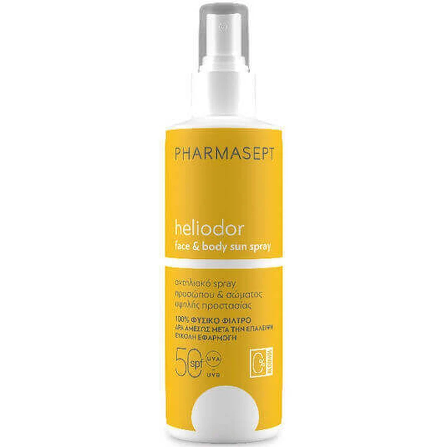 Pharmasept Геліодор Геліодор Лосьйон для обличчя та тіла проти сонця SPF50 Спрей 165г: ціни та характеристики