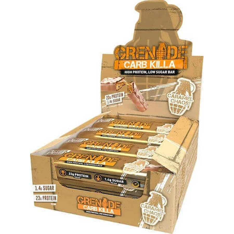 Батончики Grenade Carb Killa зі смаком протеїну та карамелі Chaos Caramel зі смаком карамелі 23г 12x60г: ціни та характеристики