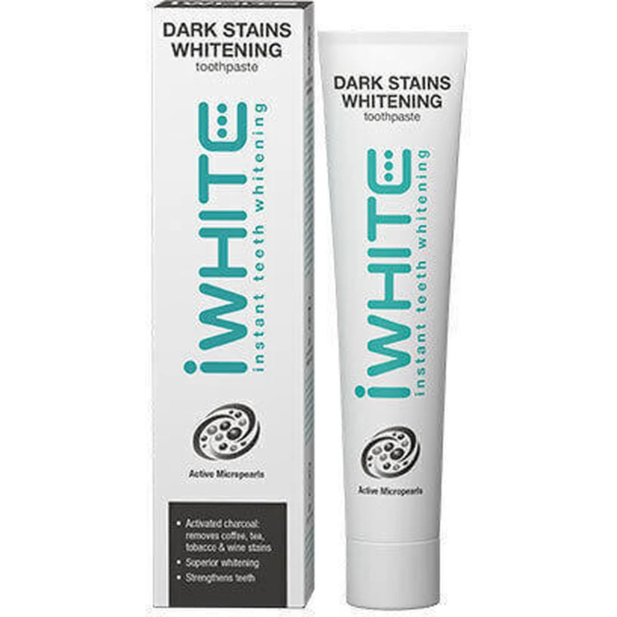 iWhite Dark Stains Відбілююча зубна паста з активованим вугіллям 75мл: ціни та характеристики