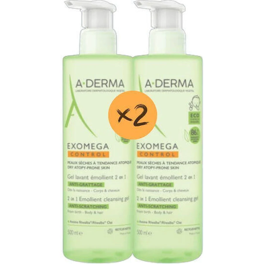 Гель для тіла A-Derma Exomega 2х500мл: ціни та характеристики