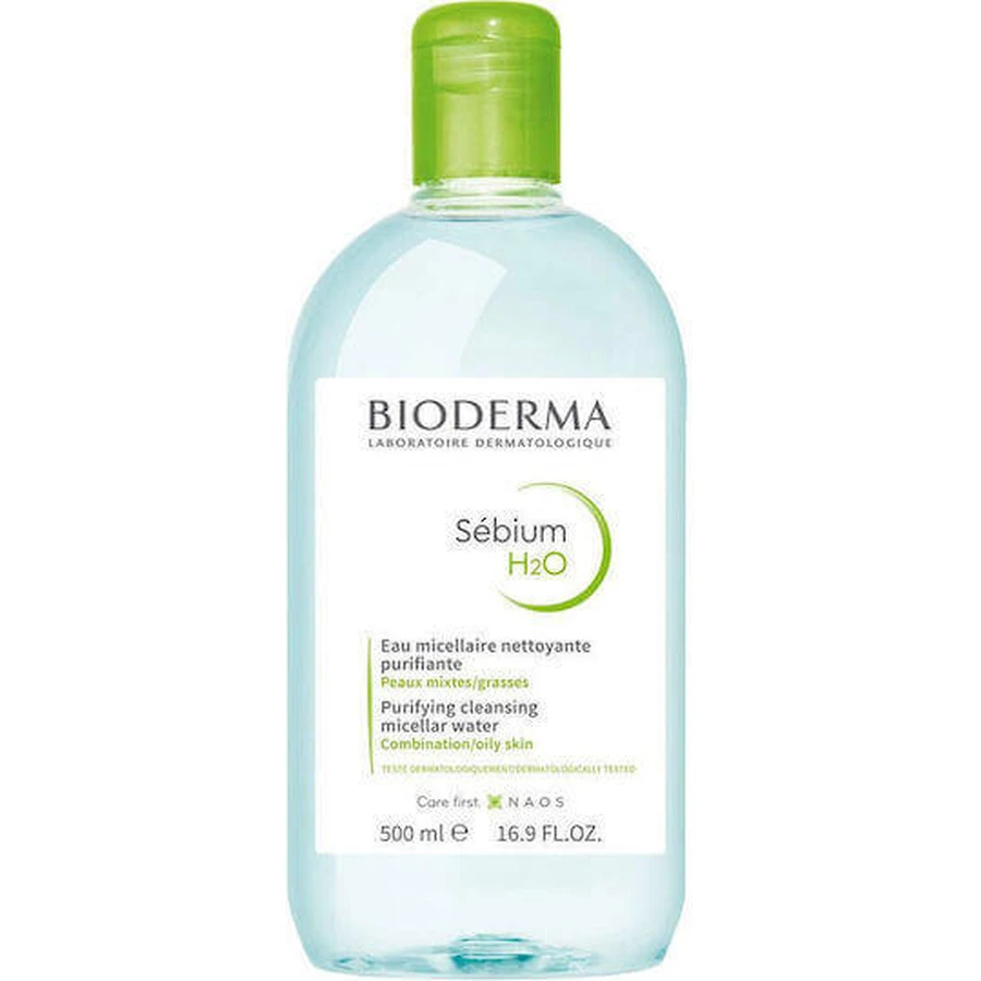 Міцелярна вода для зняття макіяжу з обличчя Bioderma Sebium H2O Міцелярна вода для зняття макіяжу для шкіри, схильної до акне 500 мл: ціни та характеристики