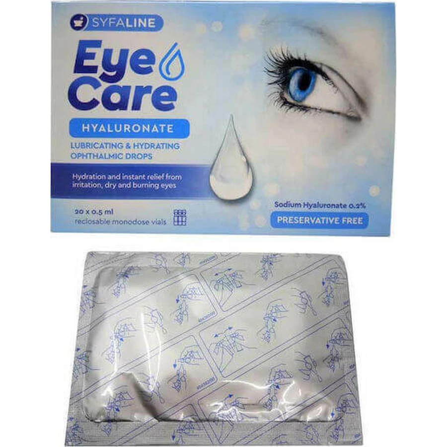 Syfaline Eye Care Hyaluronate Drops Гиалуроновая кислота глазные капли для сухих глаз 20x0,5 мл: цены и характеристики