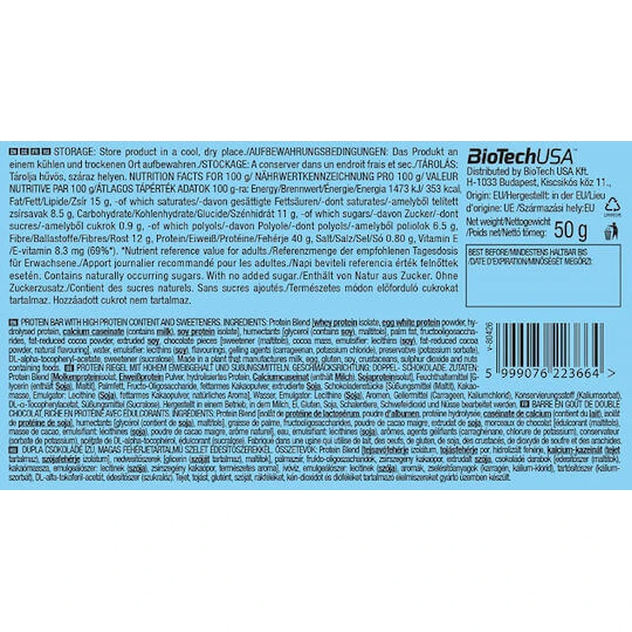 Biotech USA Zero Bar с нативным изолятом сыворотки с 40% белка и вкусом яблочного пирога 20x50 гр.: цены и характеристики