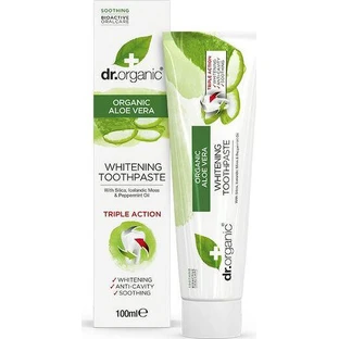 Зубная паста Dr.Organic Aloe Vera Whitening Toothpaste для отбеливания и лечения кариеса 100 мл