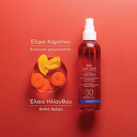 Apivita Bee Sun Safe Sunflower & Carrot Water Resistant Sun Protection Body Oil SPF30 Спрей для тела 200 мл: цены и характеристики