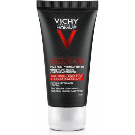 Vichy Homme Structure Force 24h Увлажняющий, антивозрастной и тонизирующий мужской крем для лица с гиалуроновой кислотой 50 мл: цены и характеристики