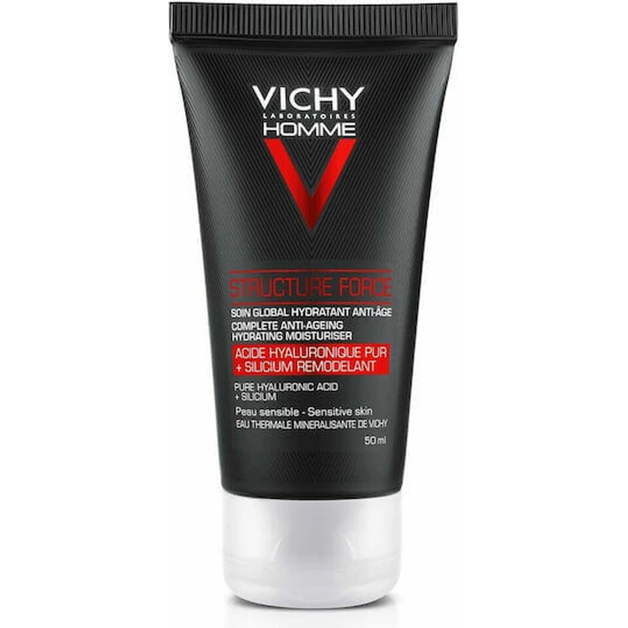 Vichy Homme Structure Force 24h Увлажняющий, антивозрастной и тонизирующий мужской крем для лица с гиалуроновой кислотой 50 мл: цены и характеристики