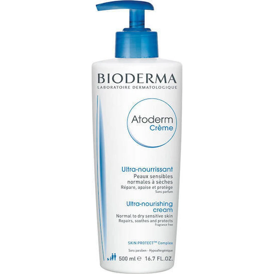 Bioderma Atoderm Creme Ультраживильний крем для нормальної та сухої шкіри Зволожуючий крем для тіла з гіалуроновою кислотою для сухої та чутливої шкіри 500 мл: ціни та характеристики