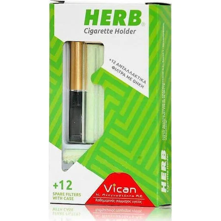 Vican Herb Держатель для сигарет золотой + 12 фильтров + золотой чехол для отказа от курения 12шт: цены и характеристики