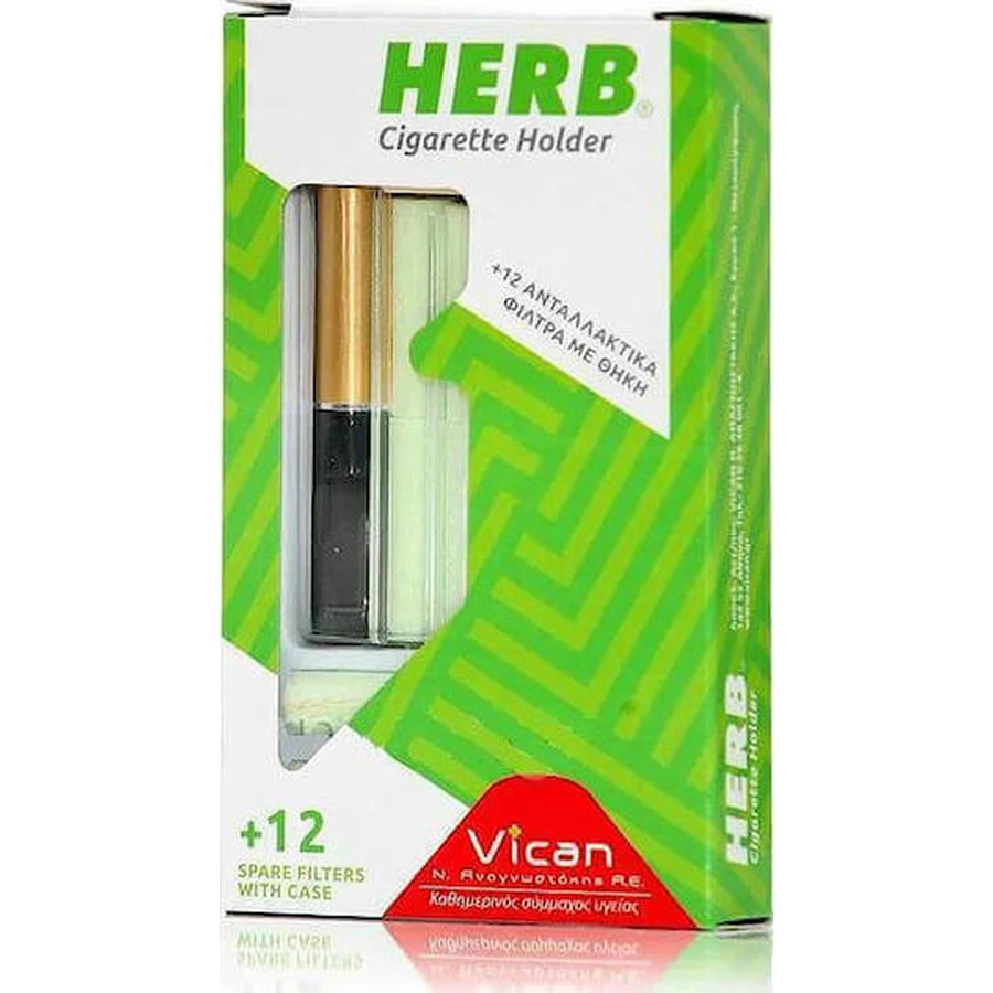 Vican Herb Держатель для сигарет золотой + 12 фильтров + золотой чехол для отказа от курения 12шт: цены и характеристики