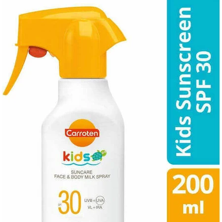 Дитячий сонцезахисний крем-спрей Carroten Kids SPF30 200 мл: ціни та характеристики