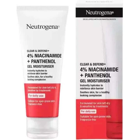 Neutrogena Clear & Defend+ Денний зволожуючий гель для обличчя проти пігментних плям з ніацинамідом і пантенолом 50 мл: ціни та характеристики