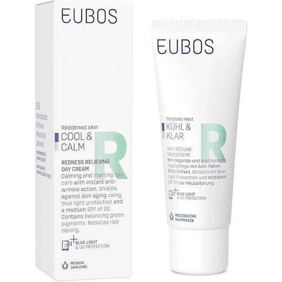 Eubos Cool & Calm Redness Relieving Anti-age денний крем для обличчя проти прищів та почервоніння 40 мл: ціни та характеристики
