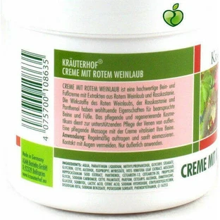 Krauterhof Red Vine Leaf Red Vine Leaf Зволожуючий крем для ніг з диким каштаном та листям червоної лози 250 мл