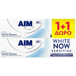 Зубна паста AIM White Now Sensitive для чутливих зубів та відбілювання 2х75мл