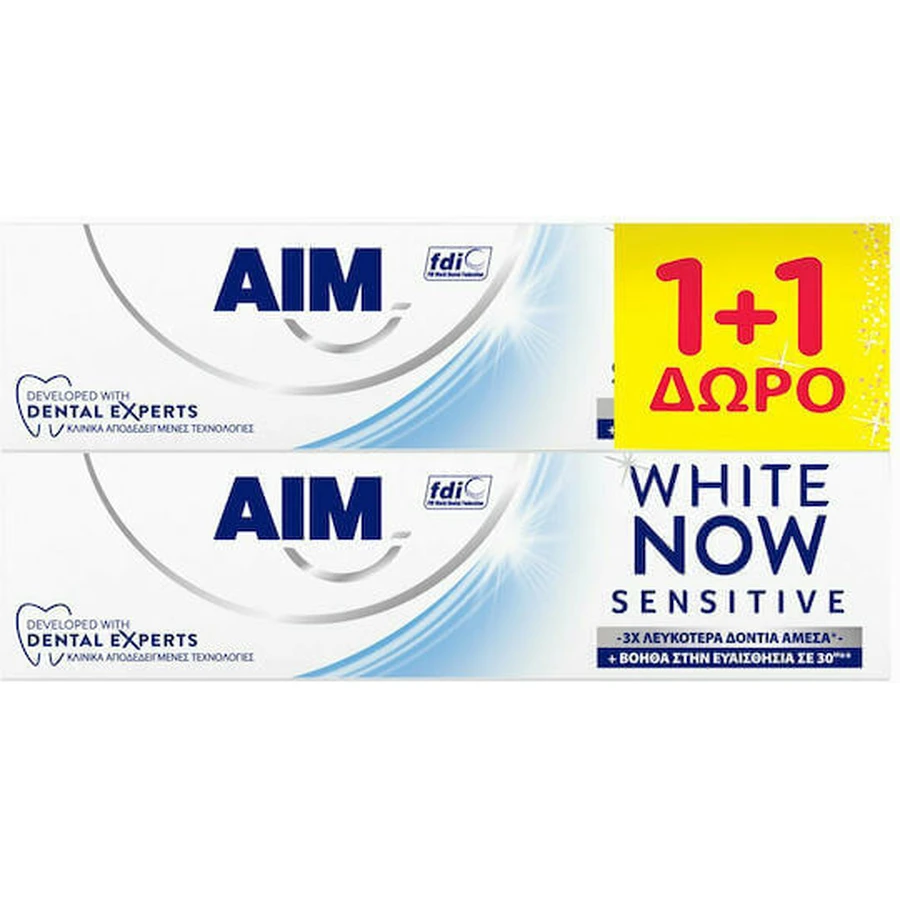 Зубна паста AIM White Now Sensitive для чутливих зубів та відбілювання 2х75мл: ціни та характеристики