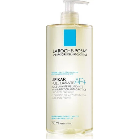 La Roche Posay Lipikar AP+ Очищувальна олія для тіла, що поповнює запаси ліпідів, проти подразнень та подряпин, підходить для атопічної шкіри 750 мл: ціни та характеристики
