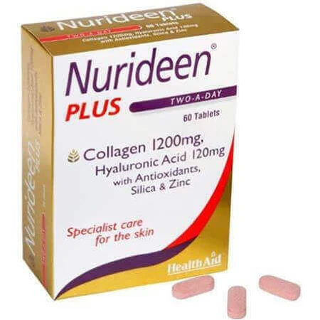 Health Aid Nurideen Plus з гіалуроновою кислотою та вітаміном С 60 таб.: ціни та характеристики