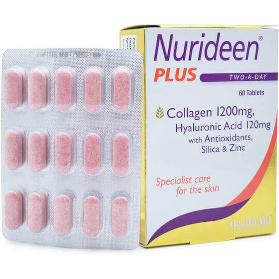 Health Aid Nurideen Plus з гіалуроновою кислотою та вітаміном С 60 таб.: ціни та характеристики