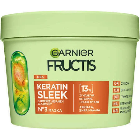 Garnier Keratin Sleek Anti-Frizz Hair Masque 370 мл: цены и характеристики