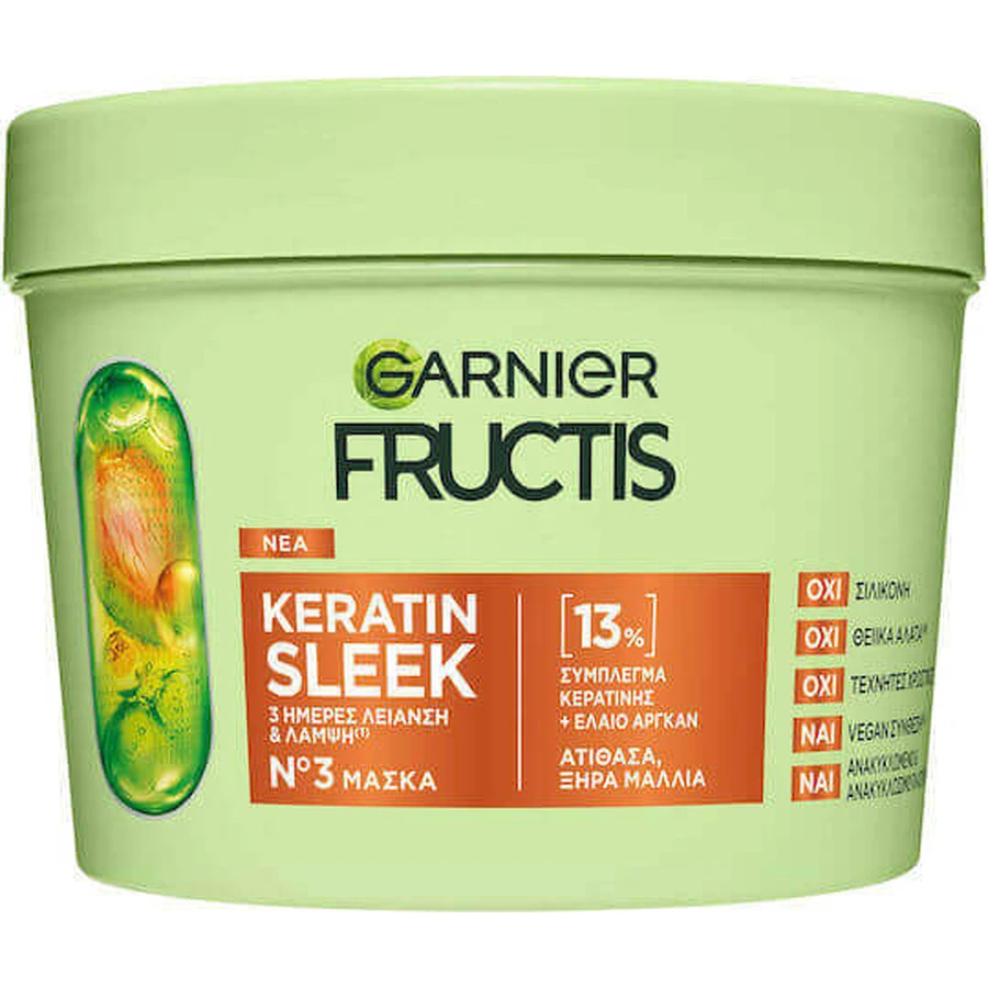 Garnier Keratin Sleek Anti-Frizz Hair Masque 370 мл: цены и характеристики
