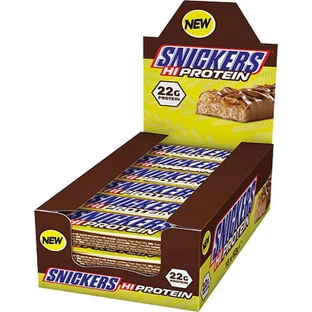 Батончики Snickers HiProtein з протеїном 22г та шоколадно-арахісовим карамельним смаком 12х55г