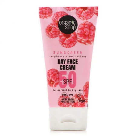 Organic Shop Клюква Для нормальной и сухой кожи Солнцезащитный крем для лица SPF50 50 мл: цены и характеристики