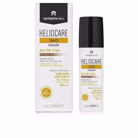 Гель для обличчя Heliocare 360 Colour Gel Безмасляний сонцезахисний гель для обличчя SPF50 з інтенсивним бронзовим пігментом 50 мл: ціни та характеристики