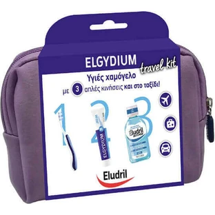 Elgydium Eludril Travel Kit Зубная паста 50 мл, зубная щетка и паста для полоскания рта