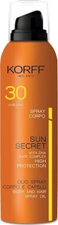 Korff Sun Secret Масло для тела и волос Солнцезащитные средства Масло для лица SPF30 Спрей 200 мл