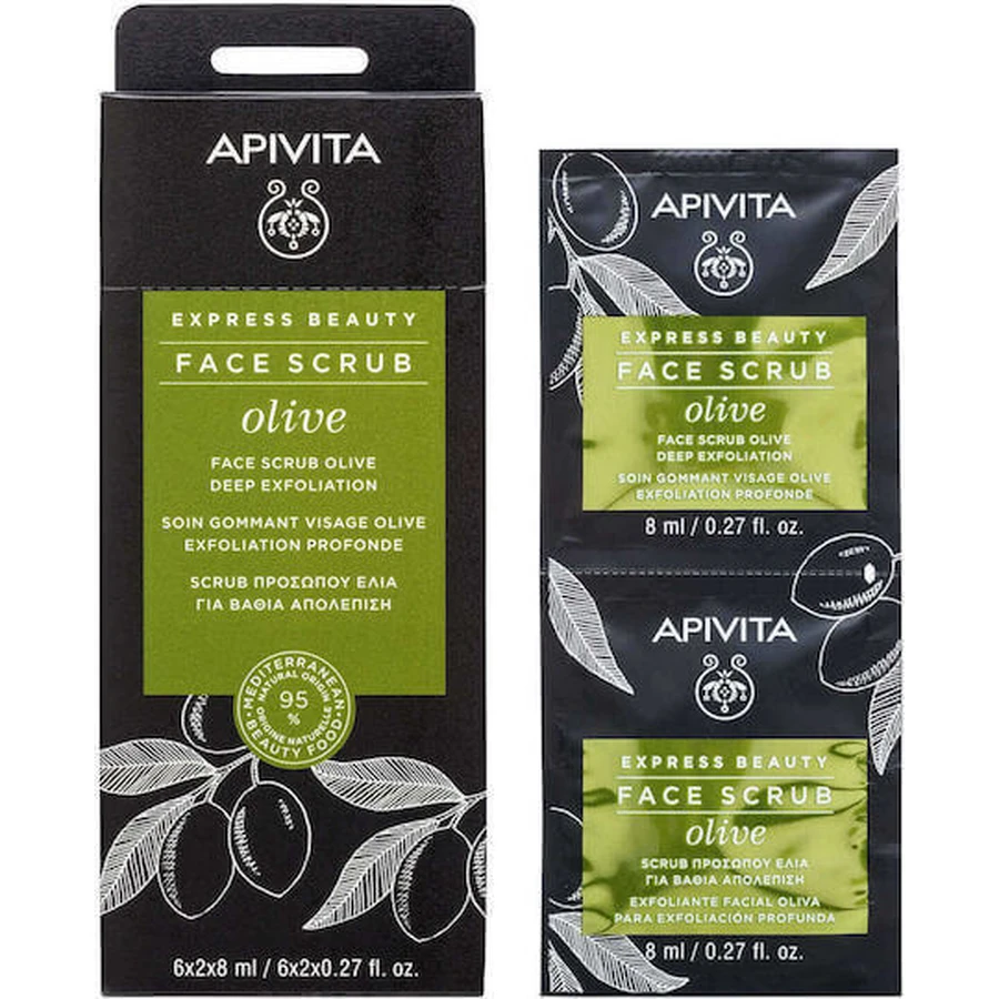 Apivita Express Beauty Глибокий відлущуючий скраб для обличчя з оливковою олією 8 мл: ціни та характеристики