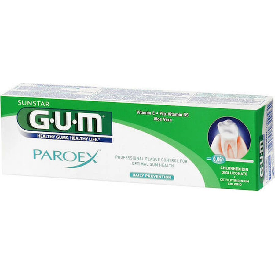 GUM Paroex 0,06% CHX + 0,05% CPC Зубна паста від зубного нальоту та гінгівіту 75мл: ціни та характеристики