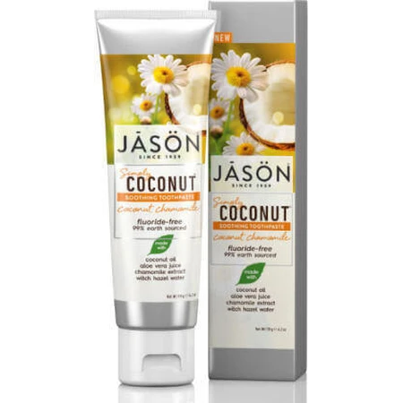 Jason Simply Coconut Soothing Заспокійлива зубна паста без фтору з кокосом і ромашкою 119гр: ціни та характеристики