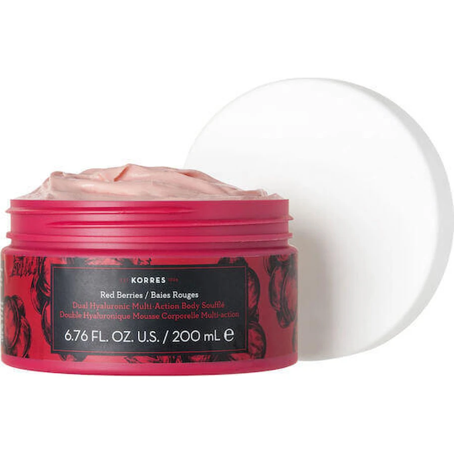 Korres Double Hualuronic Multi Action Red Berries Зволожуючий крем для тіла з гіалуроновою кислотою для сухої шкіри 200 мл: ціни та характеристики