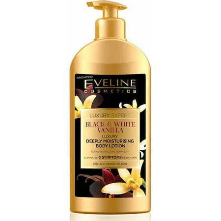 Eveline Luxury Expert Black & White Vanilla Зволожуючий лосьйон для тіла з ароматом ванілі для сухої/дуже сухої шкіри 350мл: ціни та характеристики
