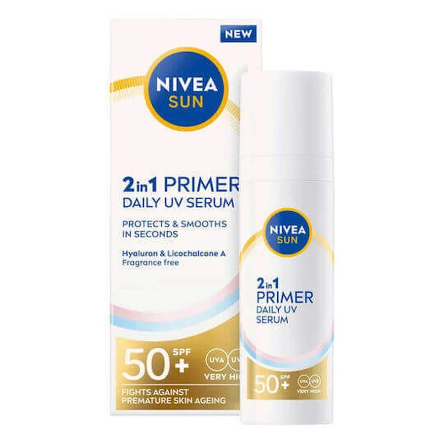 Nivea 2 в 1 Солнцезащитный праймер для лица SPF50+ 30 мл: цены и характеристики